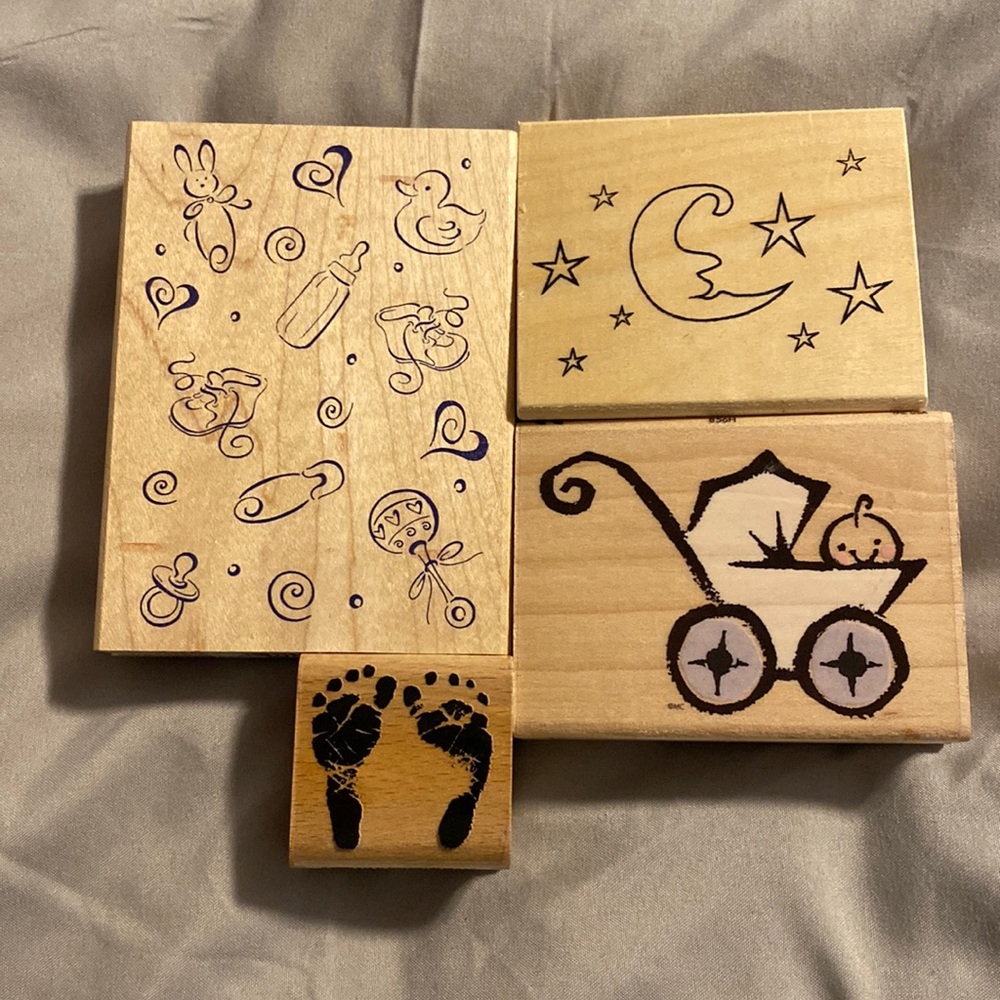 Set of 4 baby stamps